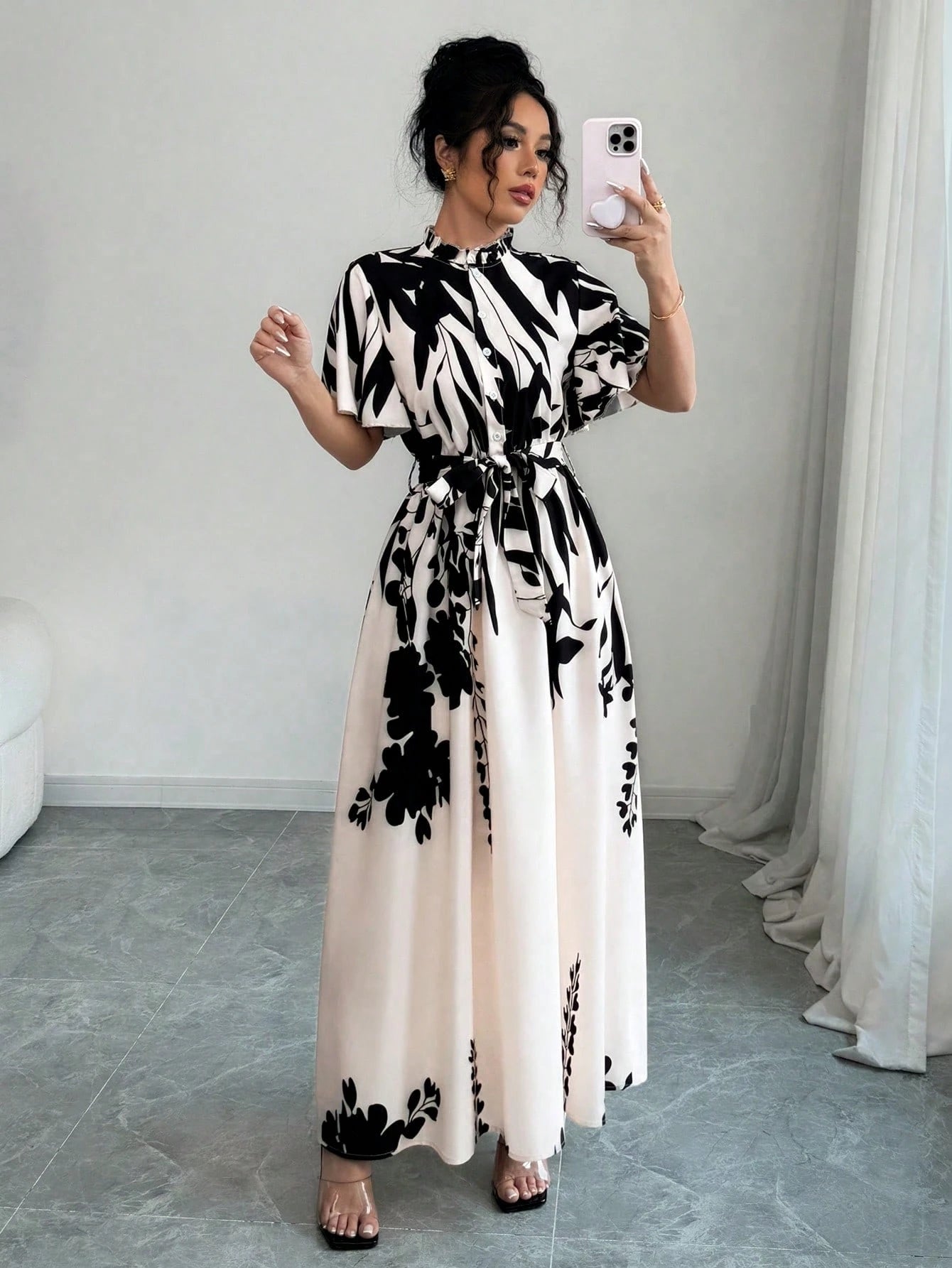 Animal Print Tie-Waist Dress