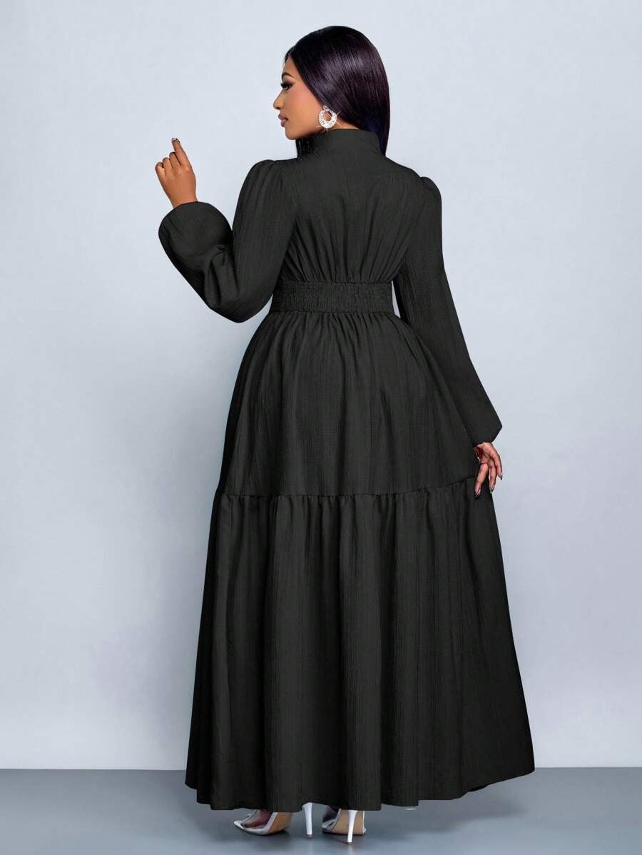 Solid Waist Tie Maxi Dress