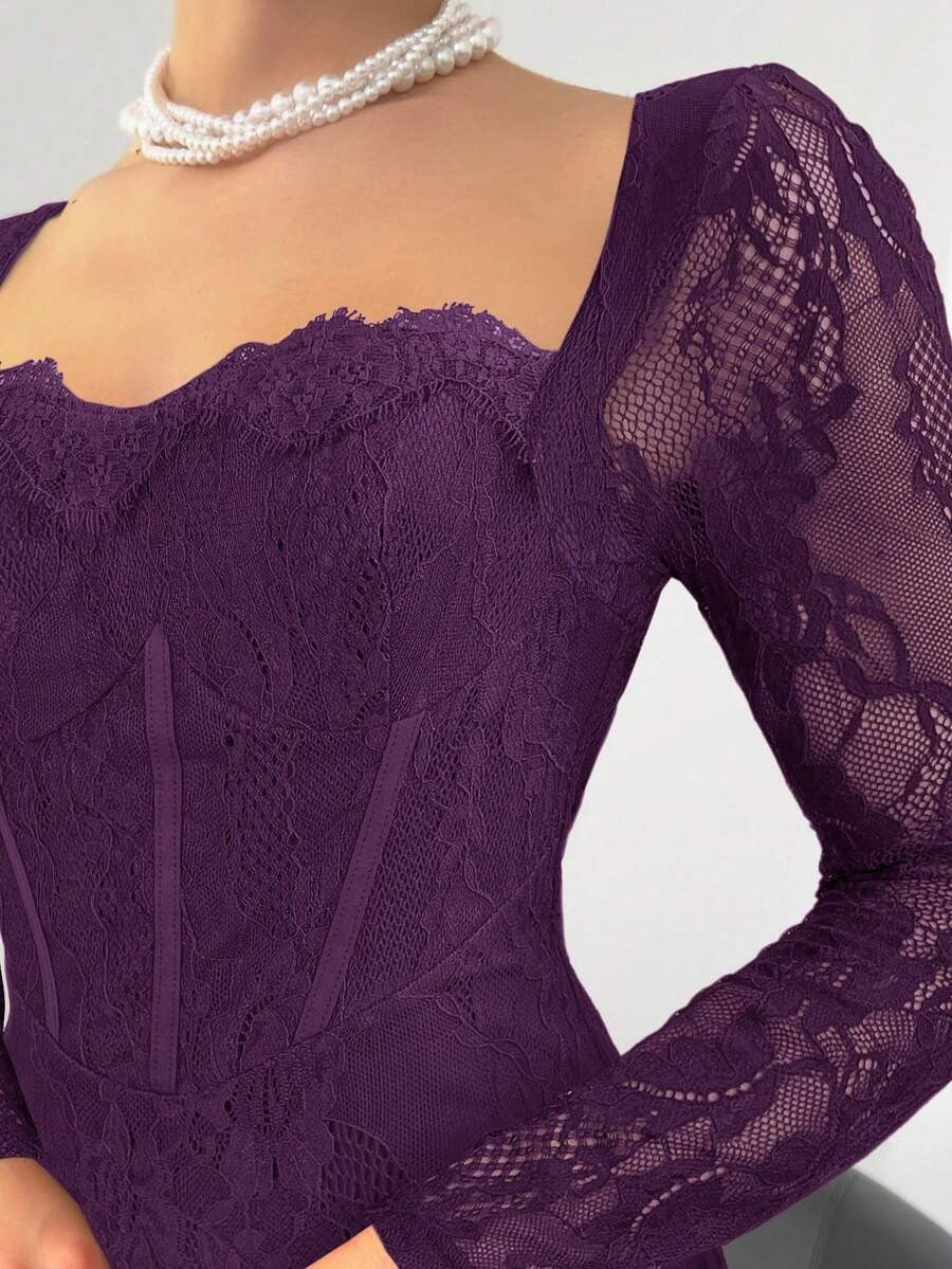 Lace Boned Bodycon Gown