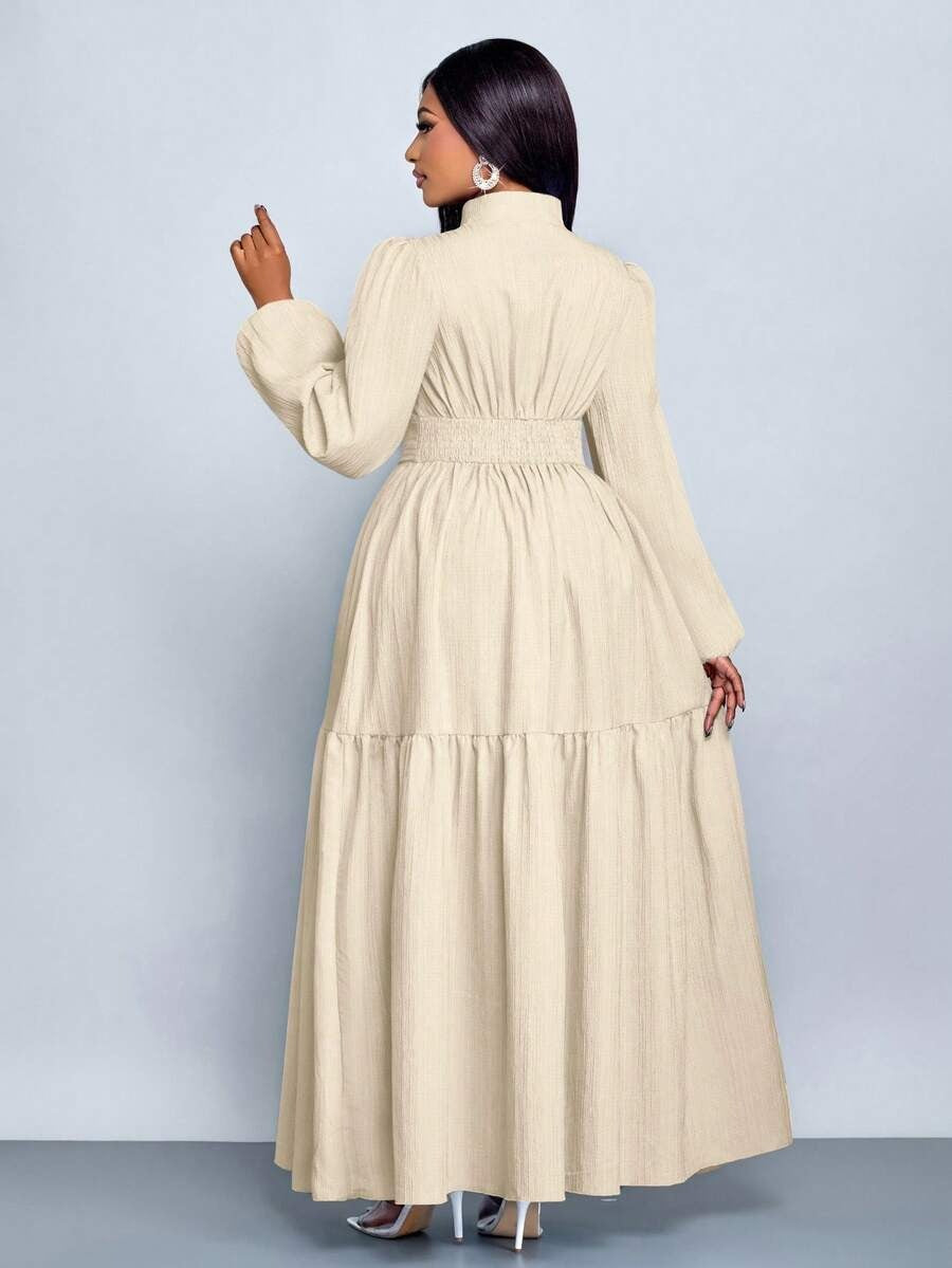 Solid Waist Tie Maxi Dress