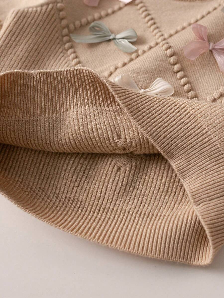 Bow Sweater Pleated Skirt Set