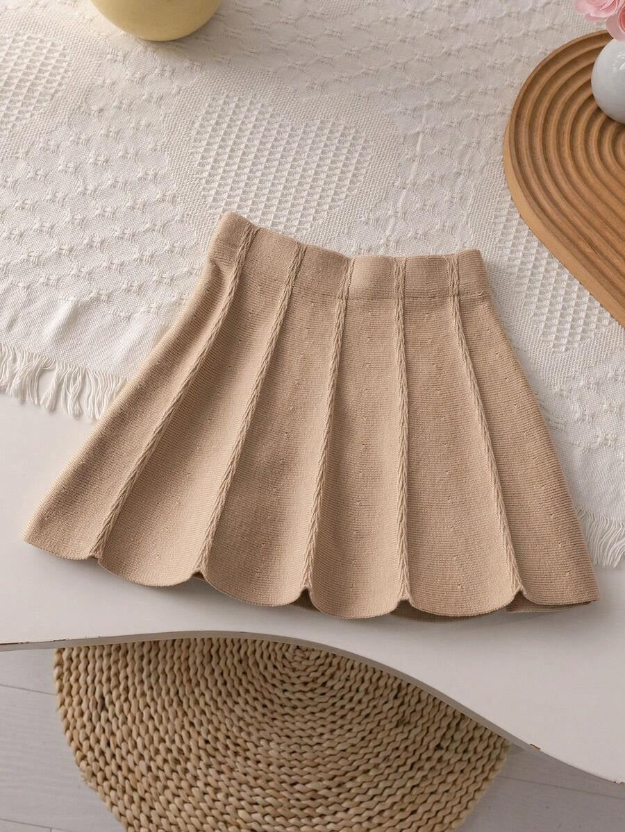 Bow Sweater Pleated Skirt Set