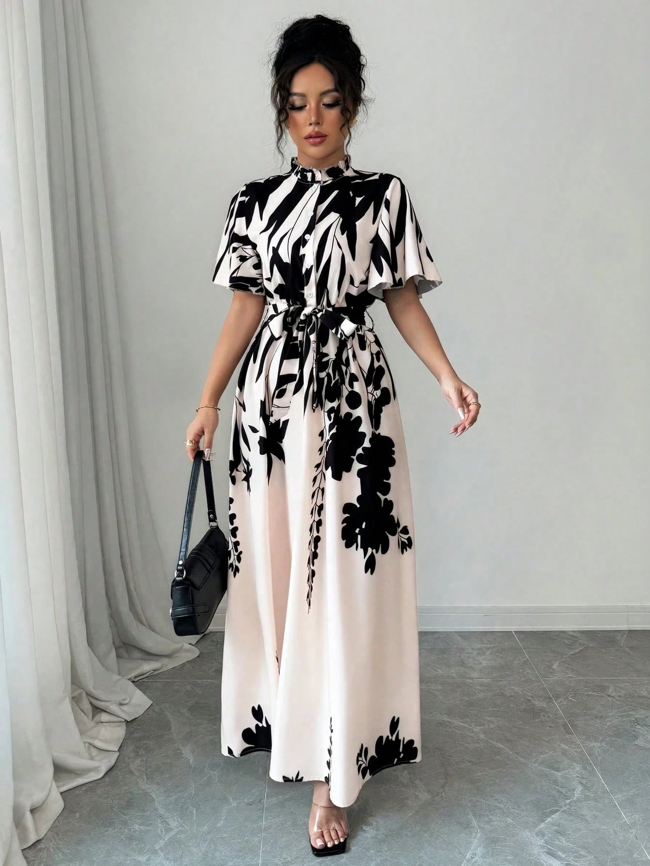 Animal Print Tie-Waist Dress