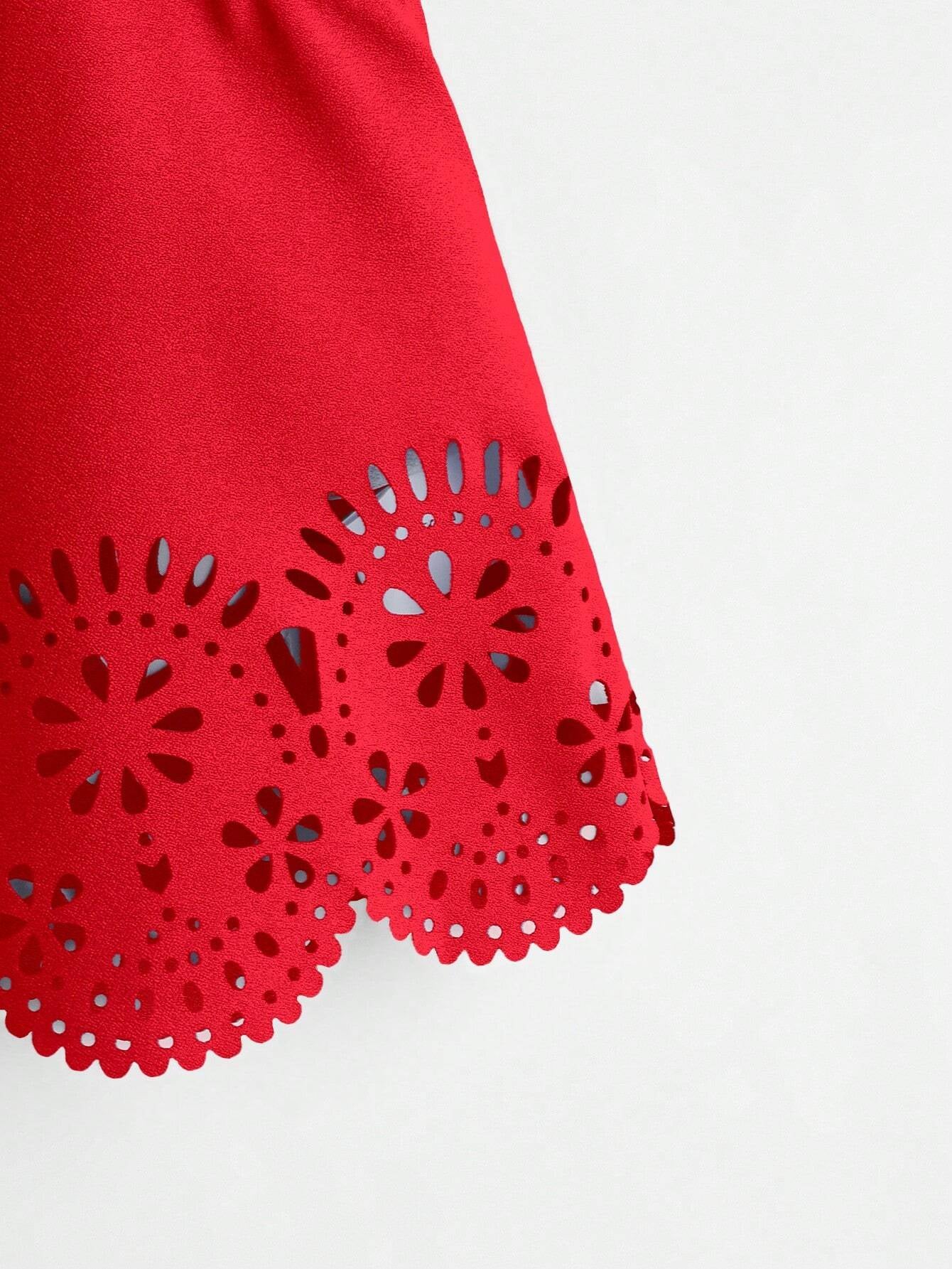 Laser-Cut Scallop Trim Tank Top