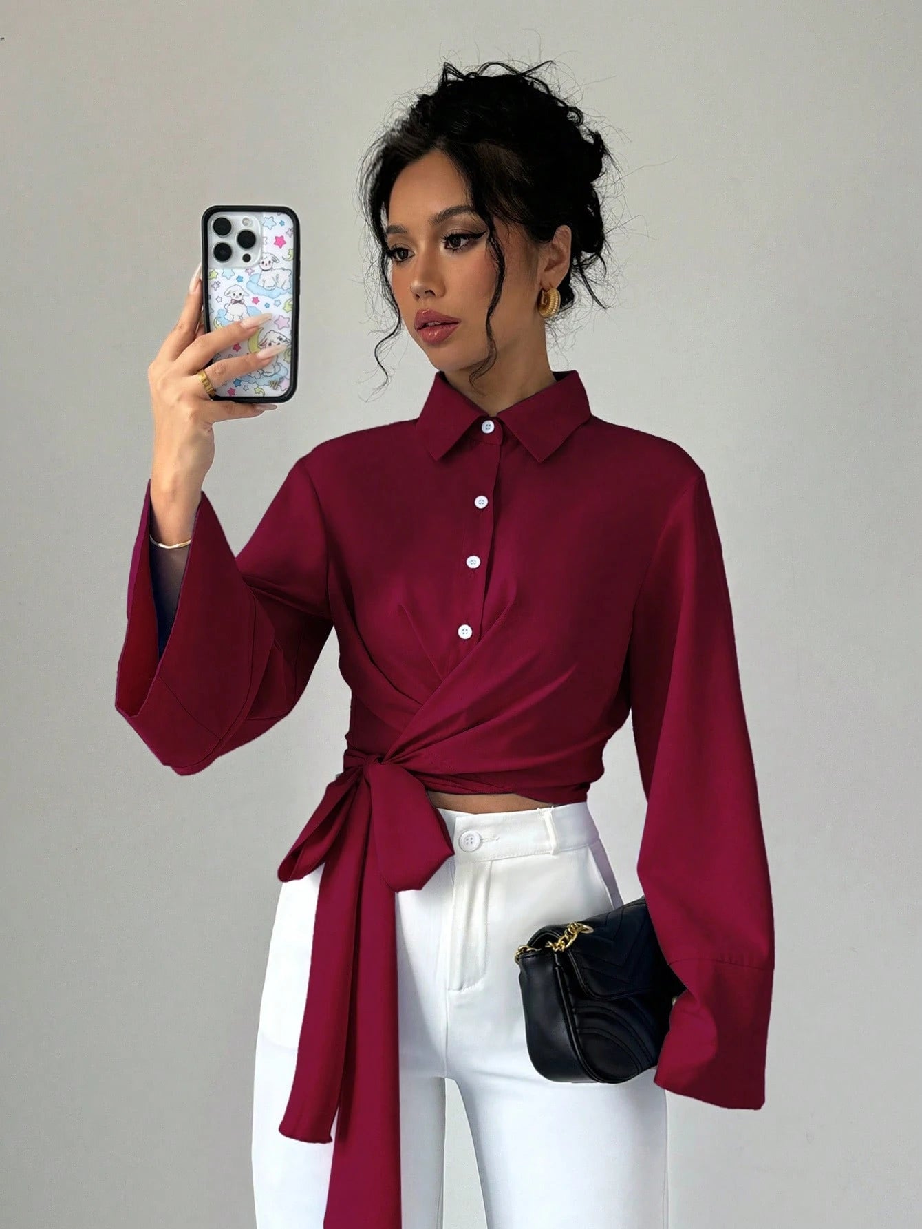 Minimalist Plain Long Sleeve Shirt