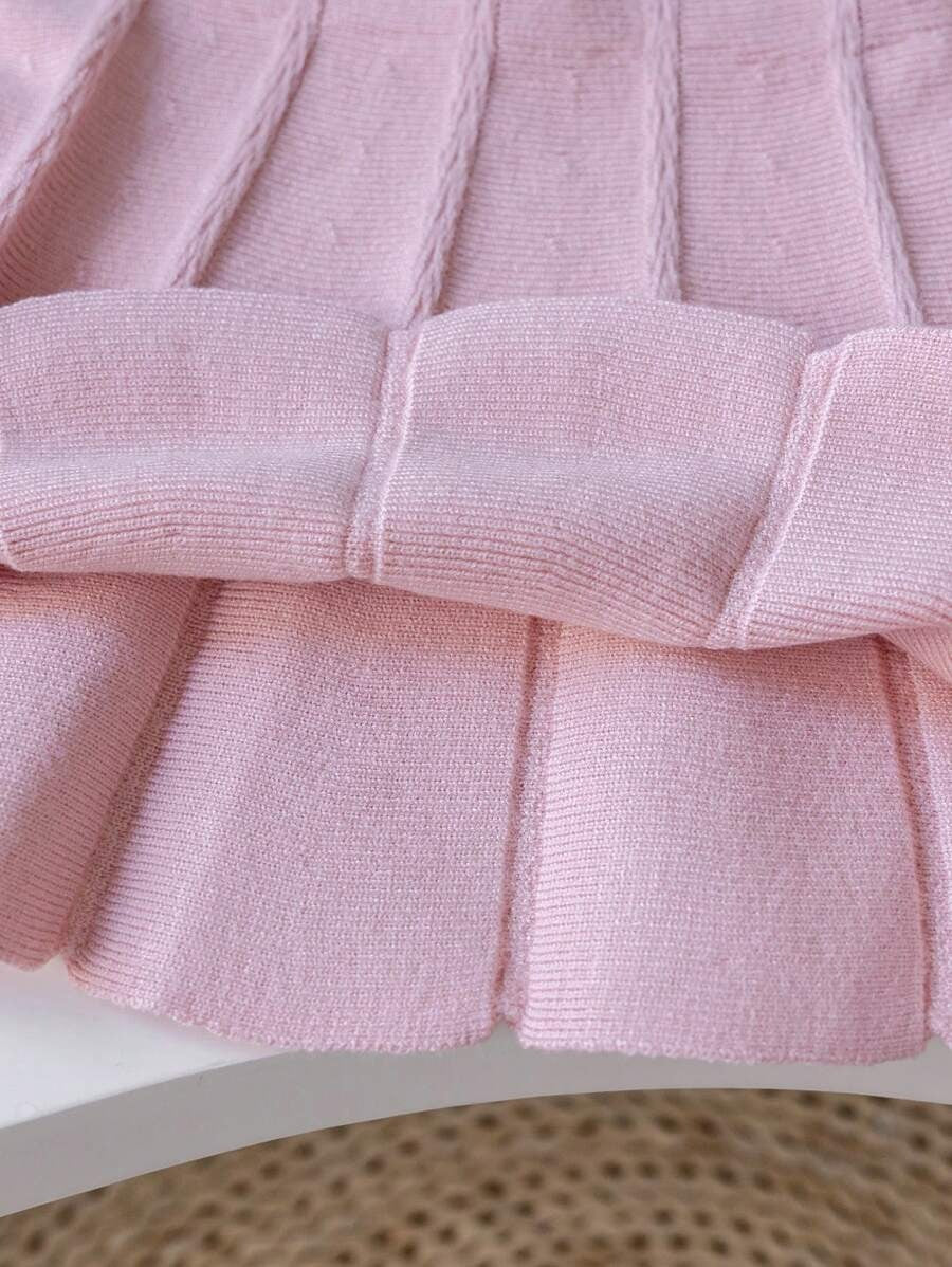 Bow Sweater Pleated Skirt Set