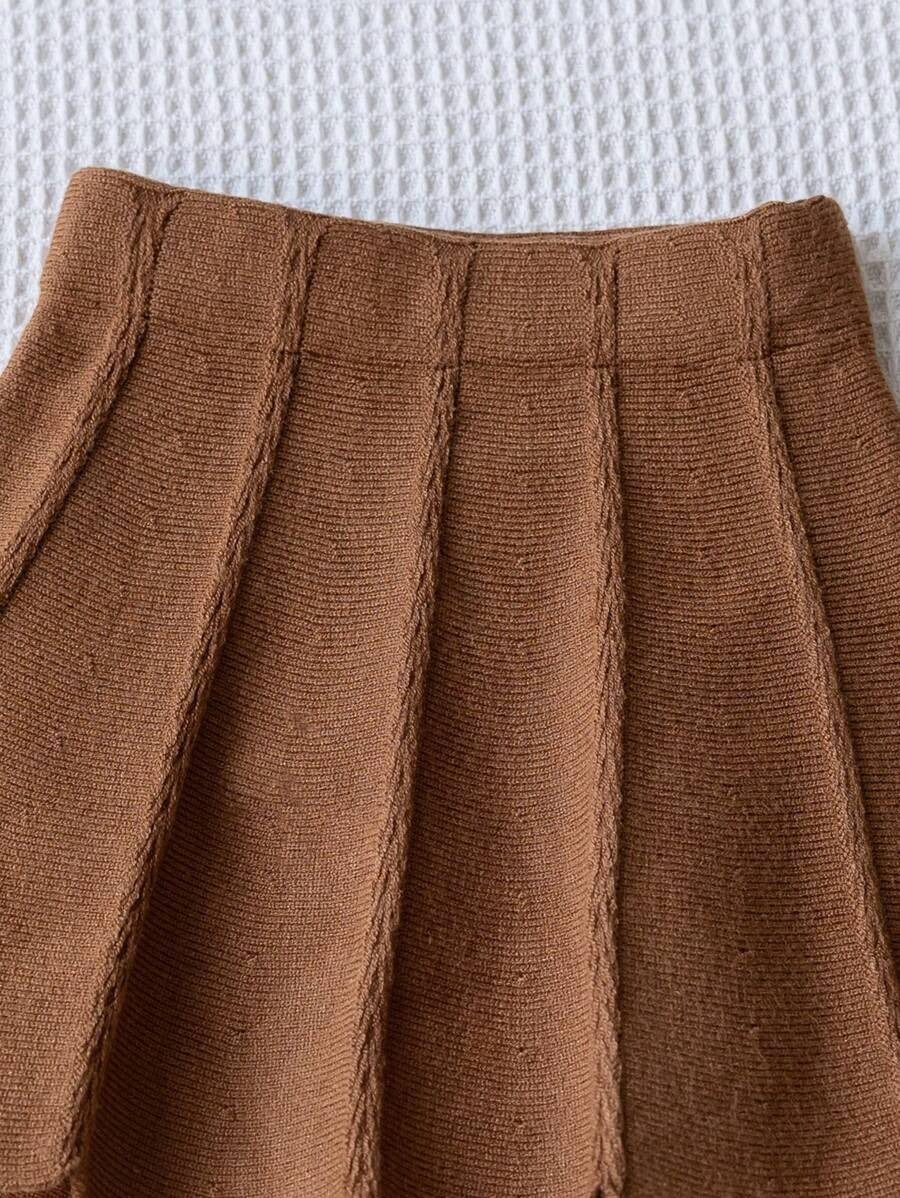 Bow Sweater Pleated Skirt Set