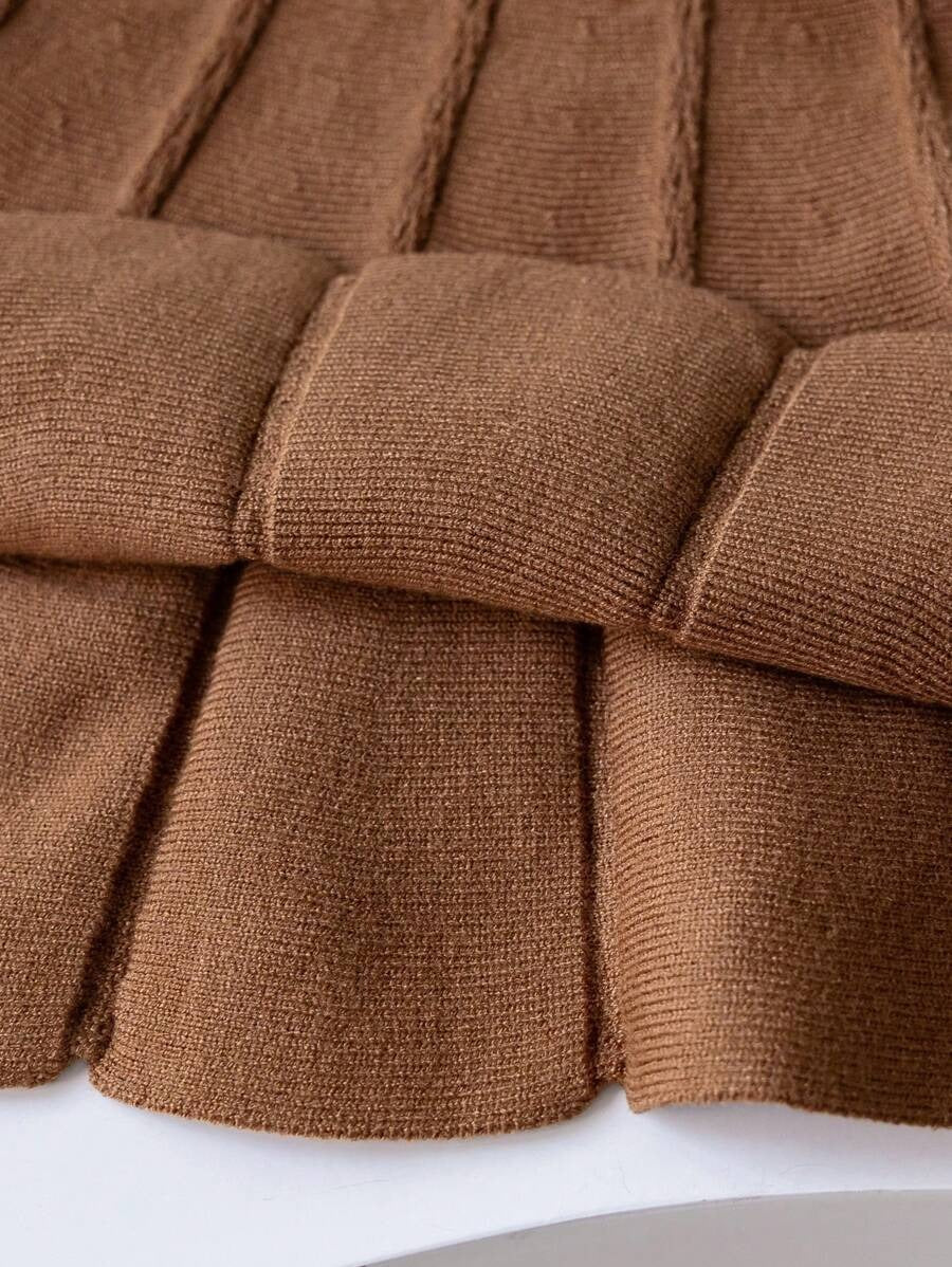 Bow Sweater Pleated Skirt Set