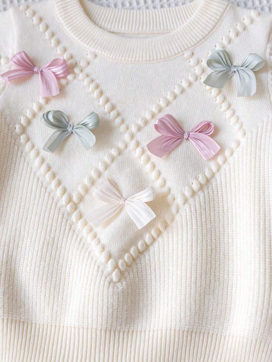 Bow Sweater Pleated Skirt Set