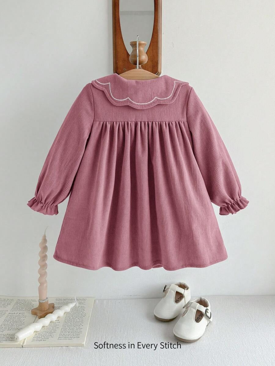 Floral Collared Long Sleeve kids Dress