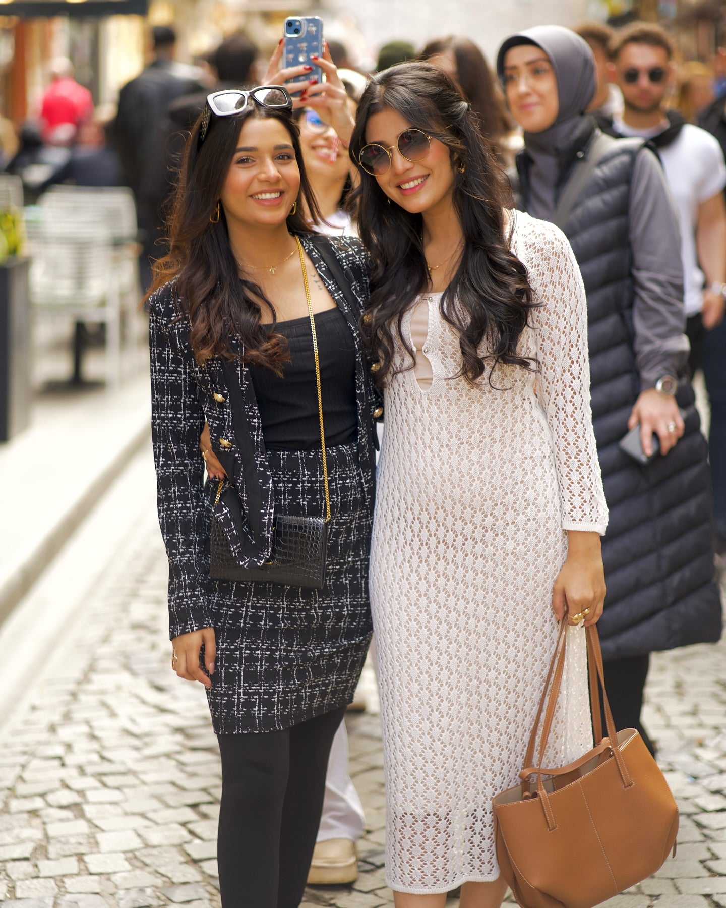 Laiba Khan Crochet V-Neck Waist Maxi Dress