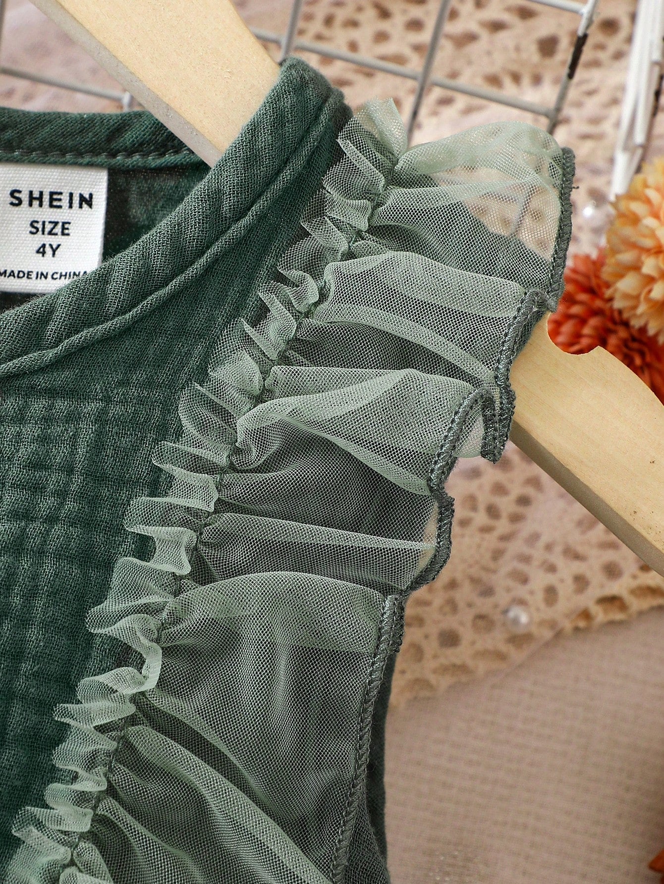 Ruffle Mesh Bow Front Dress