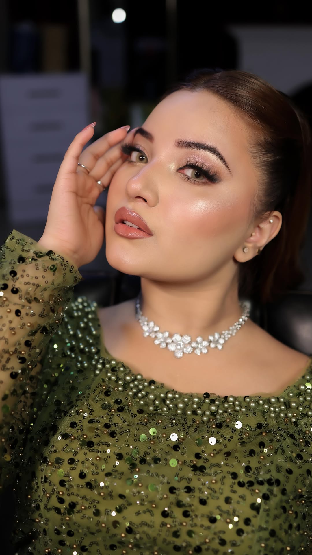 Mermaid Evening Gown with Puff Sleeves ft. Rebecca Khan