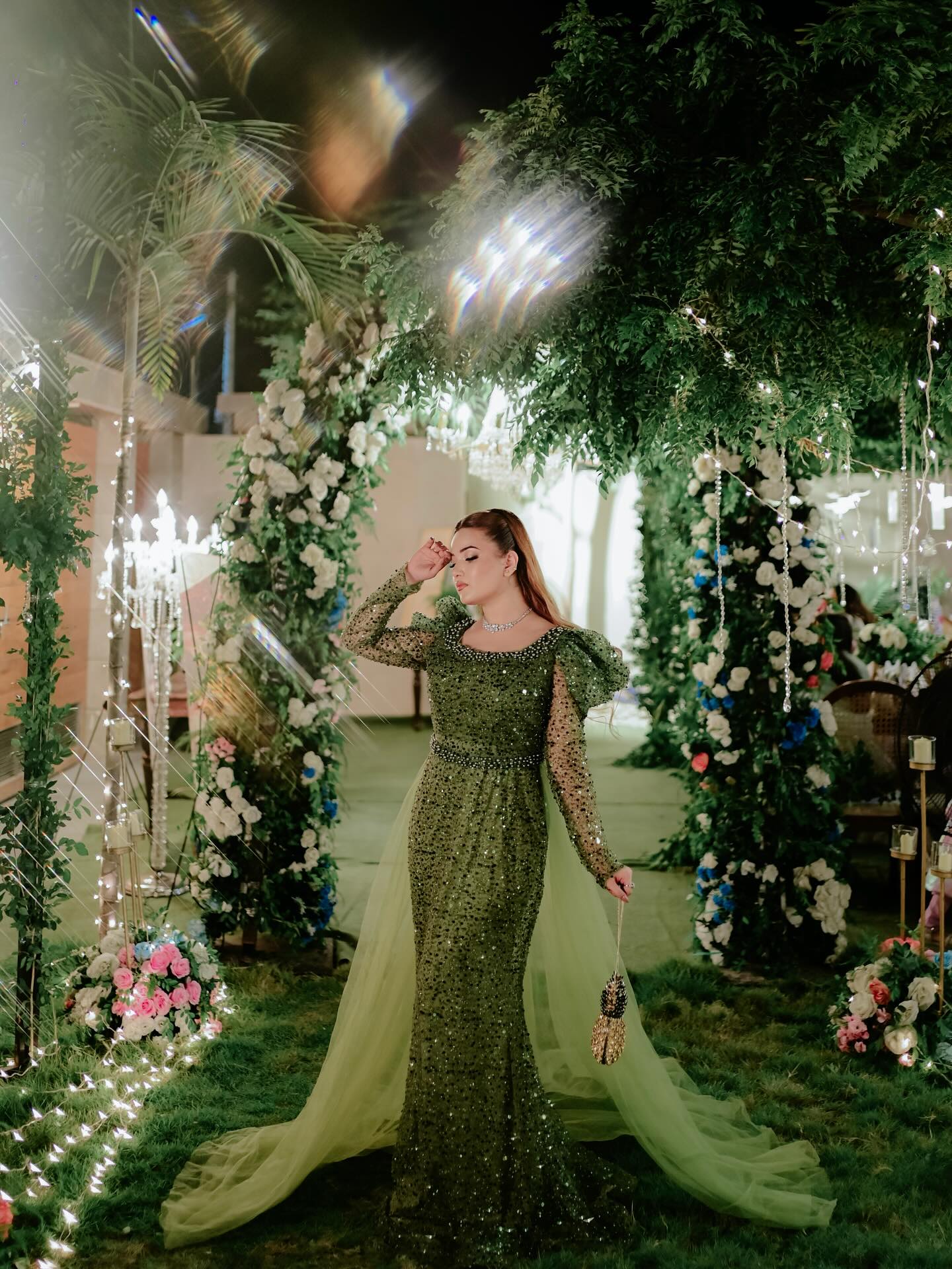 Mermaid Evening Gown with Puff Sleeves ft. Rebecca Khan