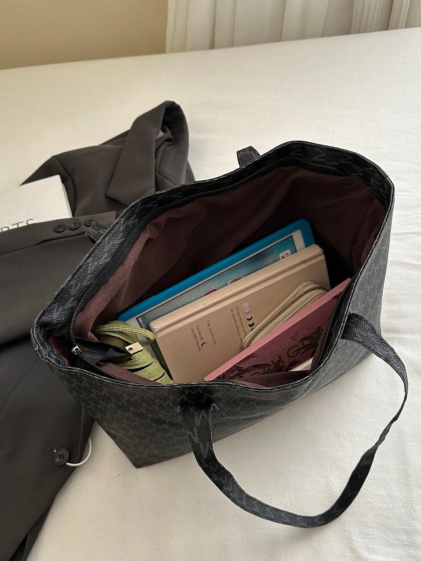 Black Monogram Classic Tote Bag