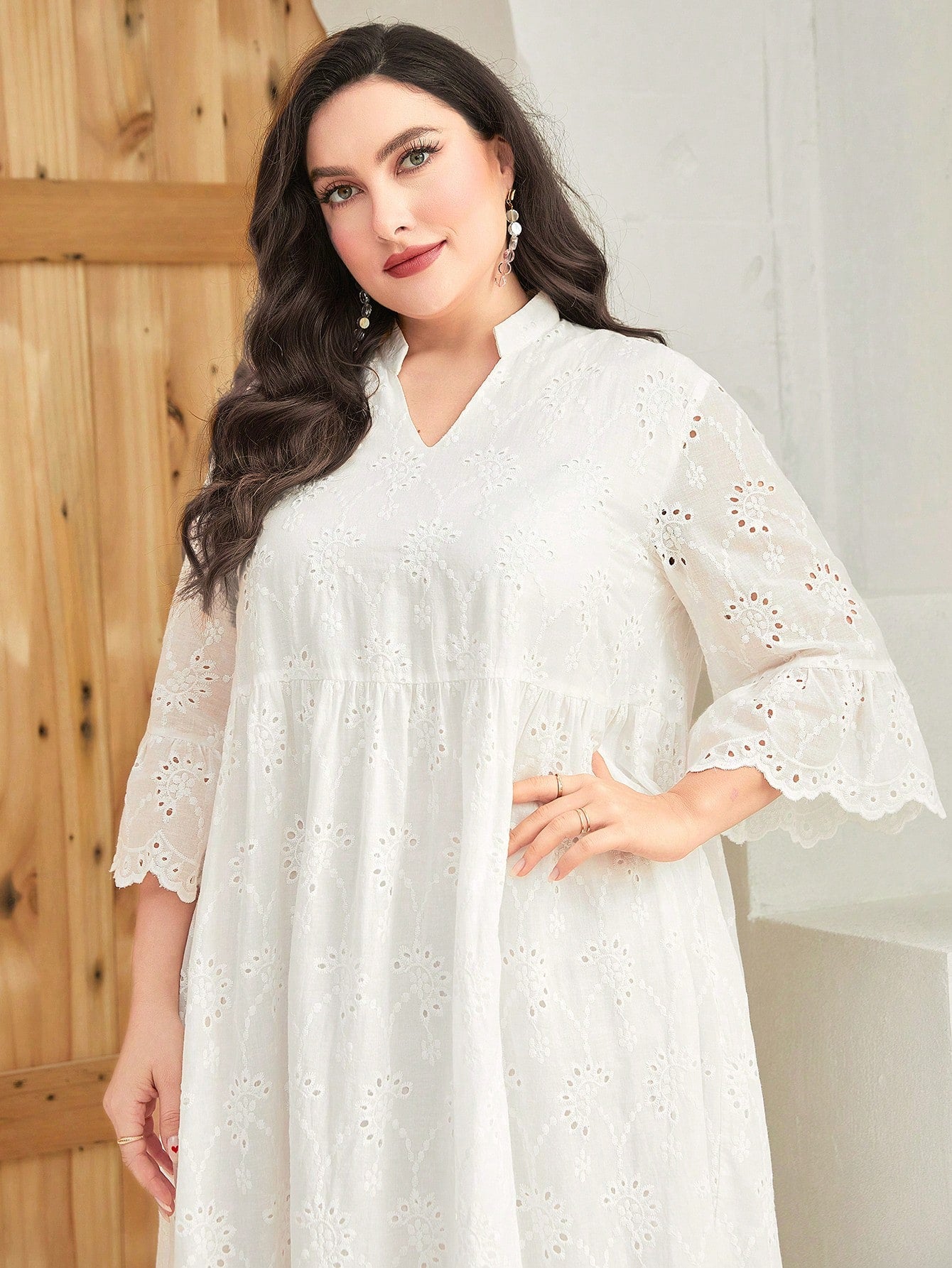 White Lace Eyelet Maxi Dress