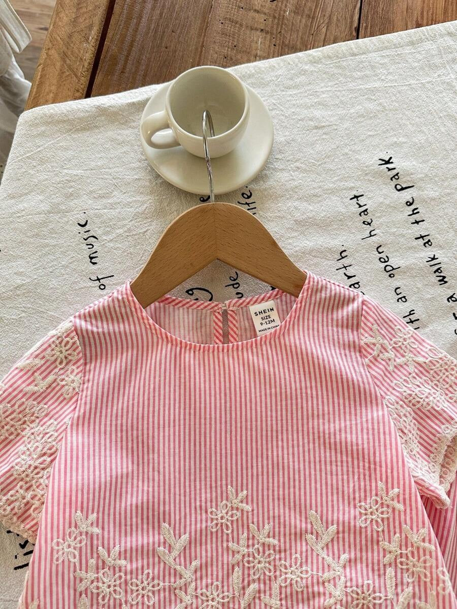 Summer Stripe Floral Pants Set