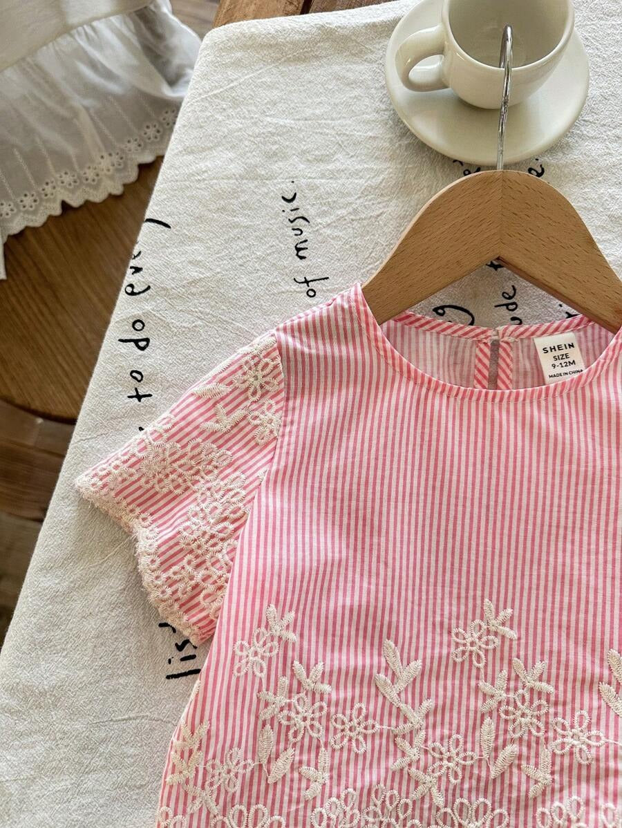 Summer Stripe Floral Pants Set