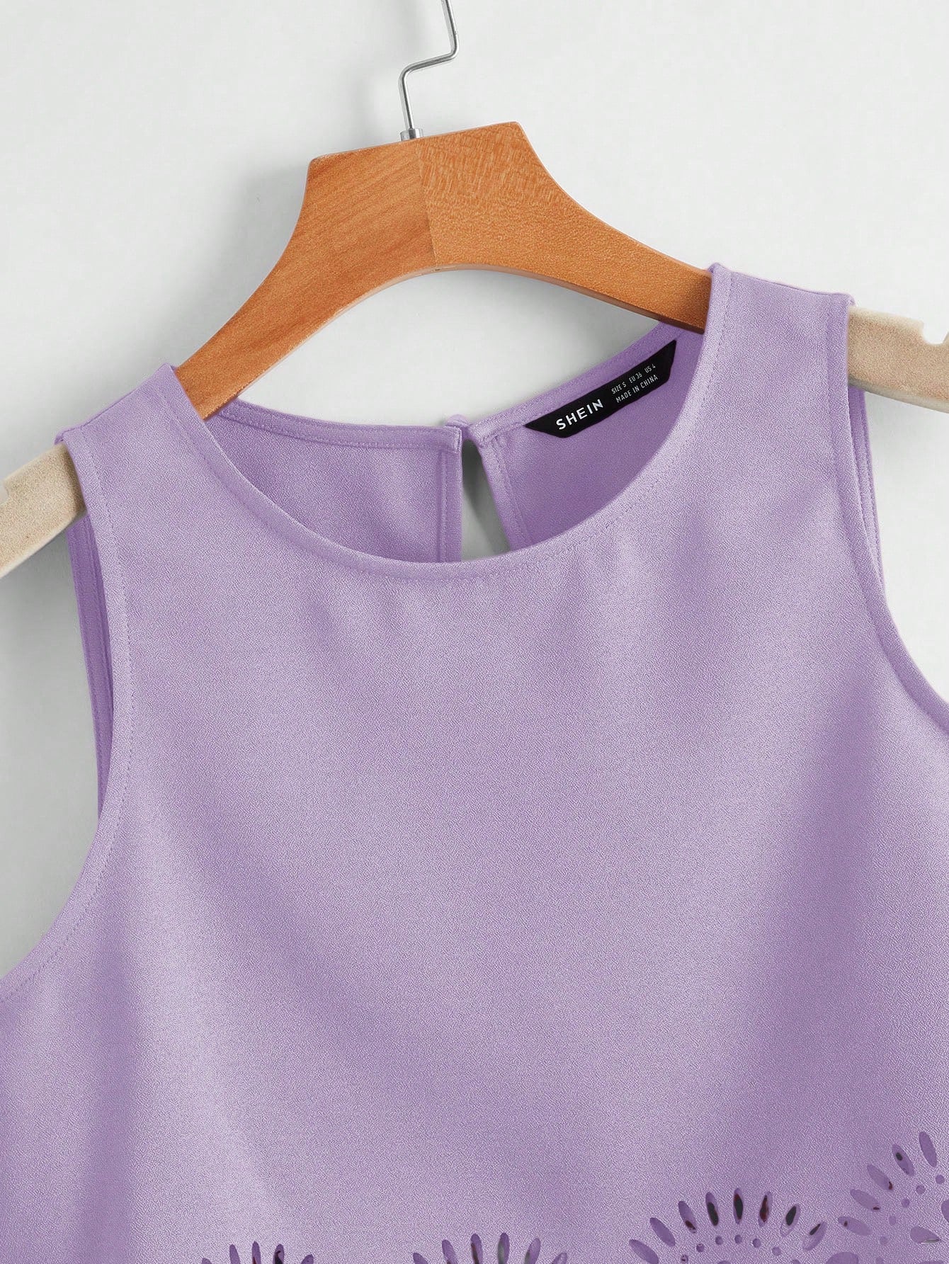 Laser-Cut Scallop Trim Tank Top