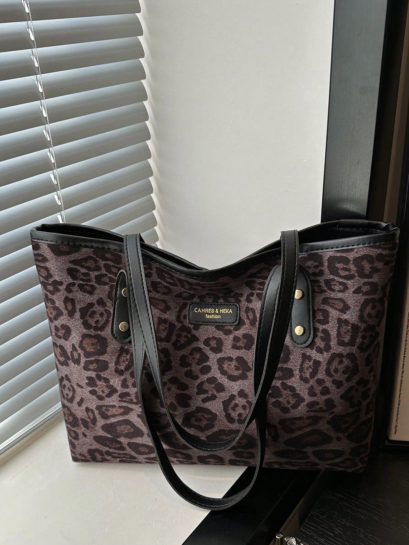 Black Monogram Large Tote Bag
