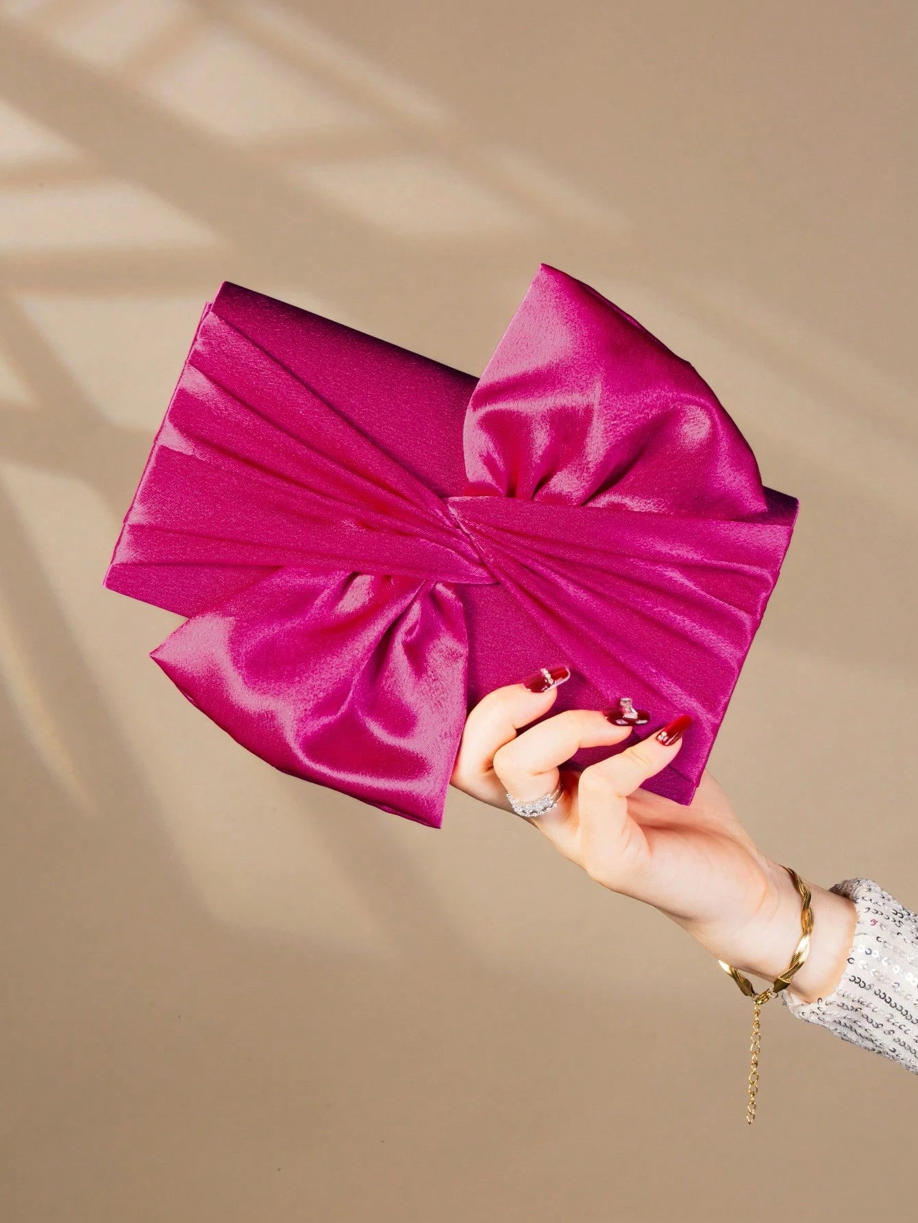 Butterfly Satin Evening Clutch Bag
