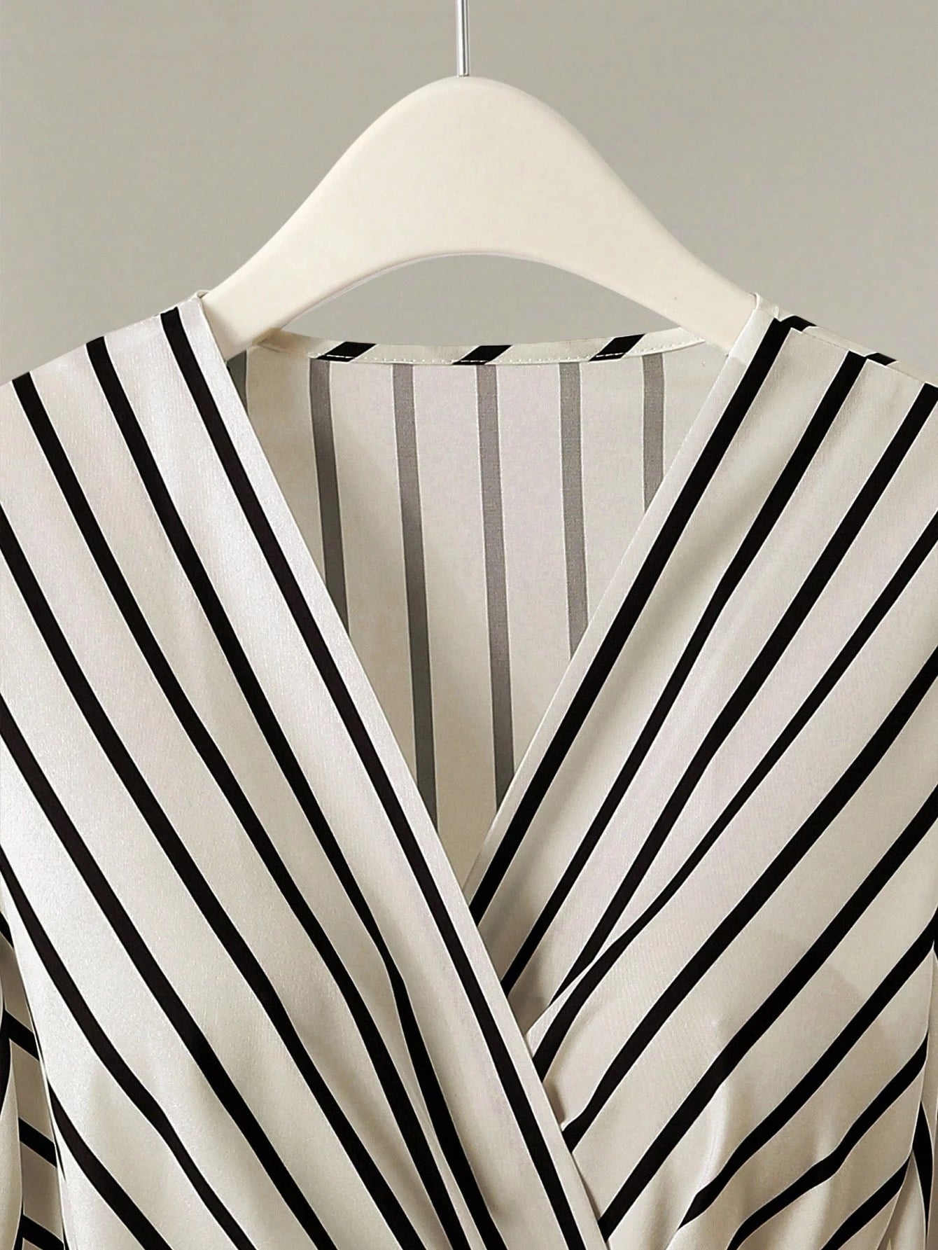 Striped Twist Waist Long Sleeve Shirt