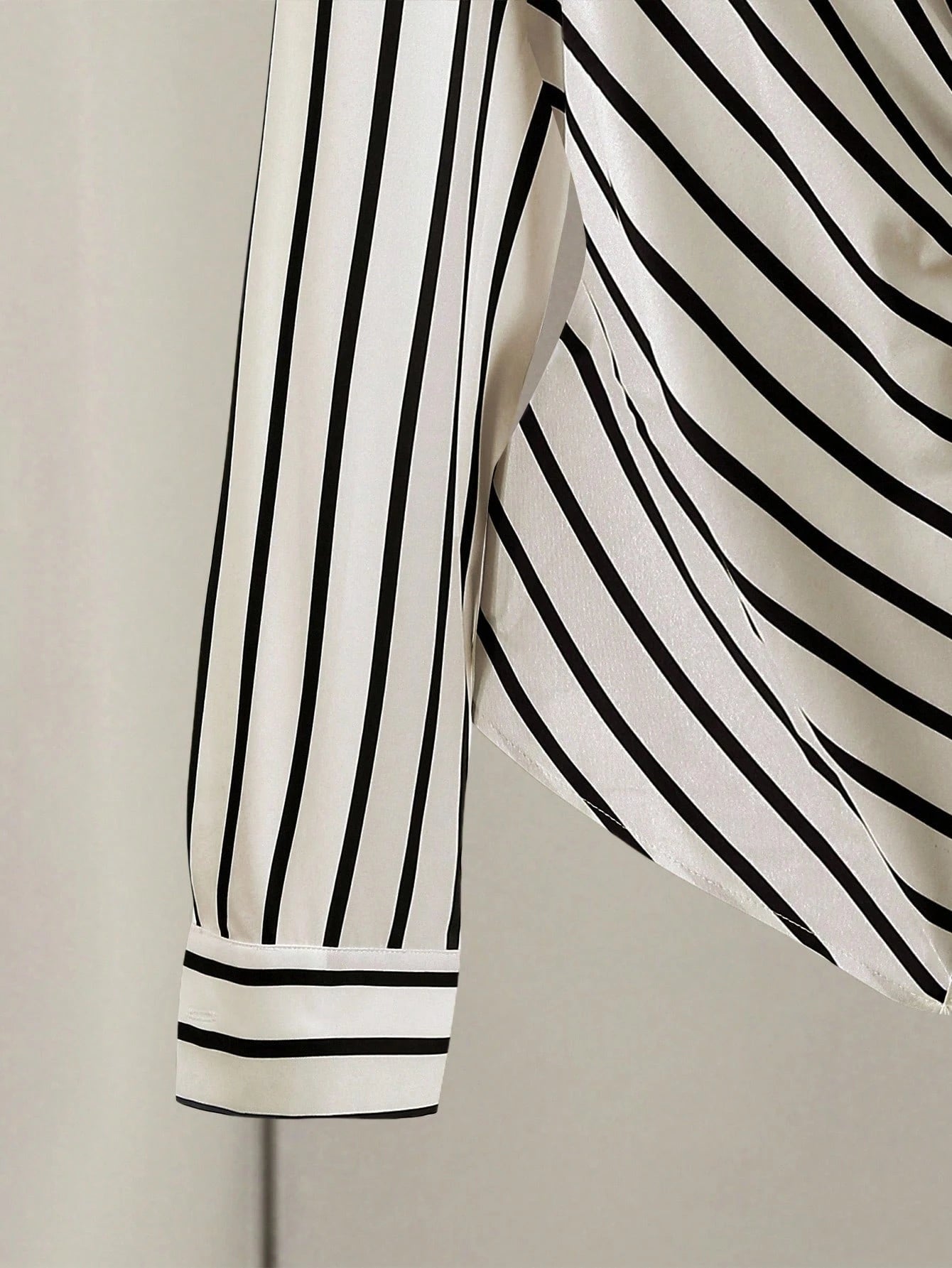 Striped Twist Waist Long Sleeve Shirt