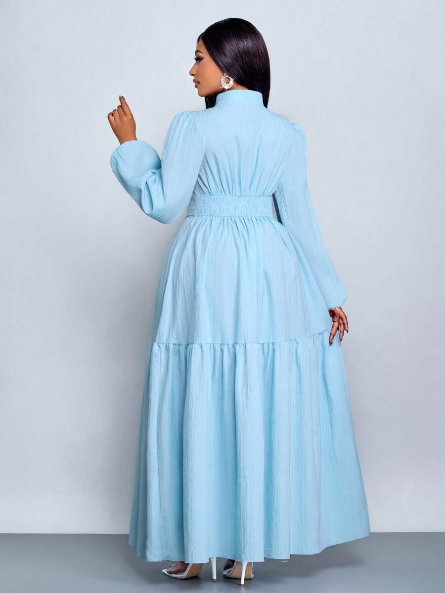 Solid Waist Tie Maxi Dress