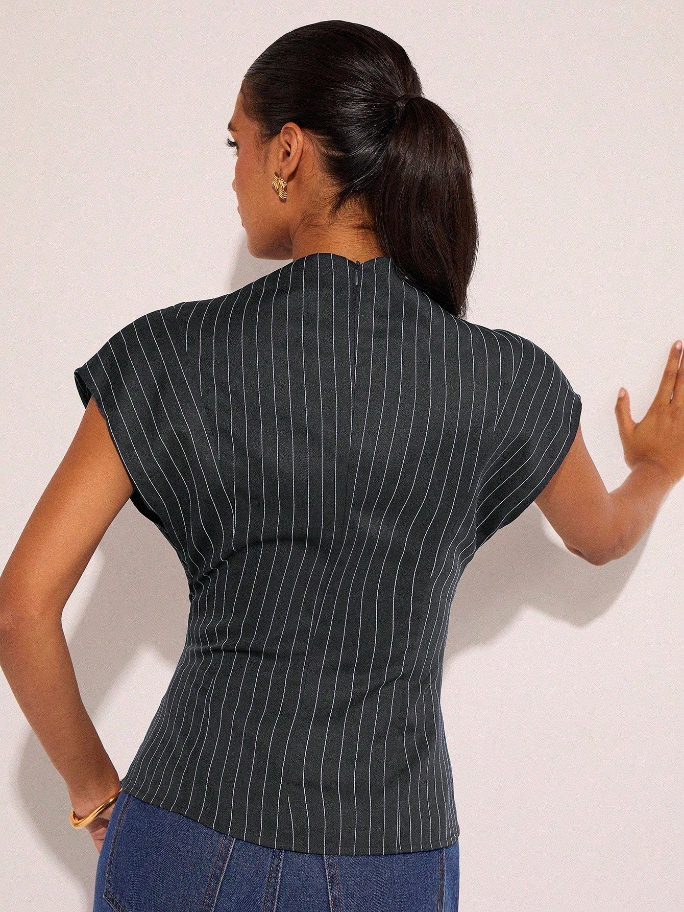 Striped Ruched Waist Summer Top