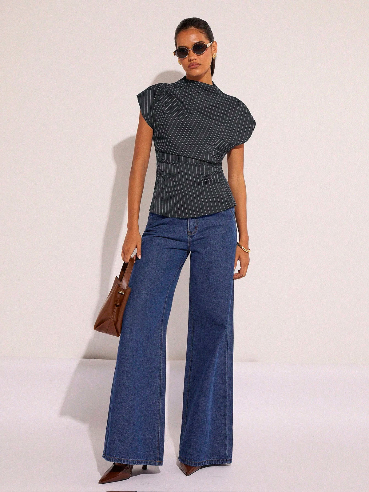 Striped Ruched Waist Summer Top