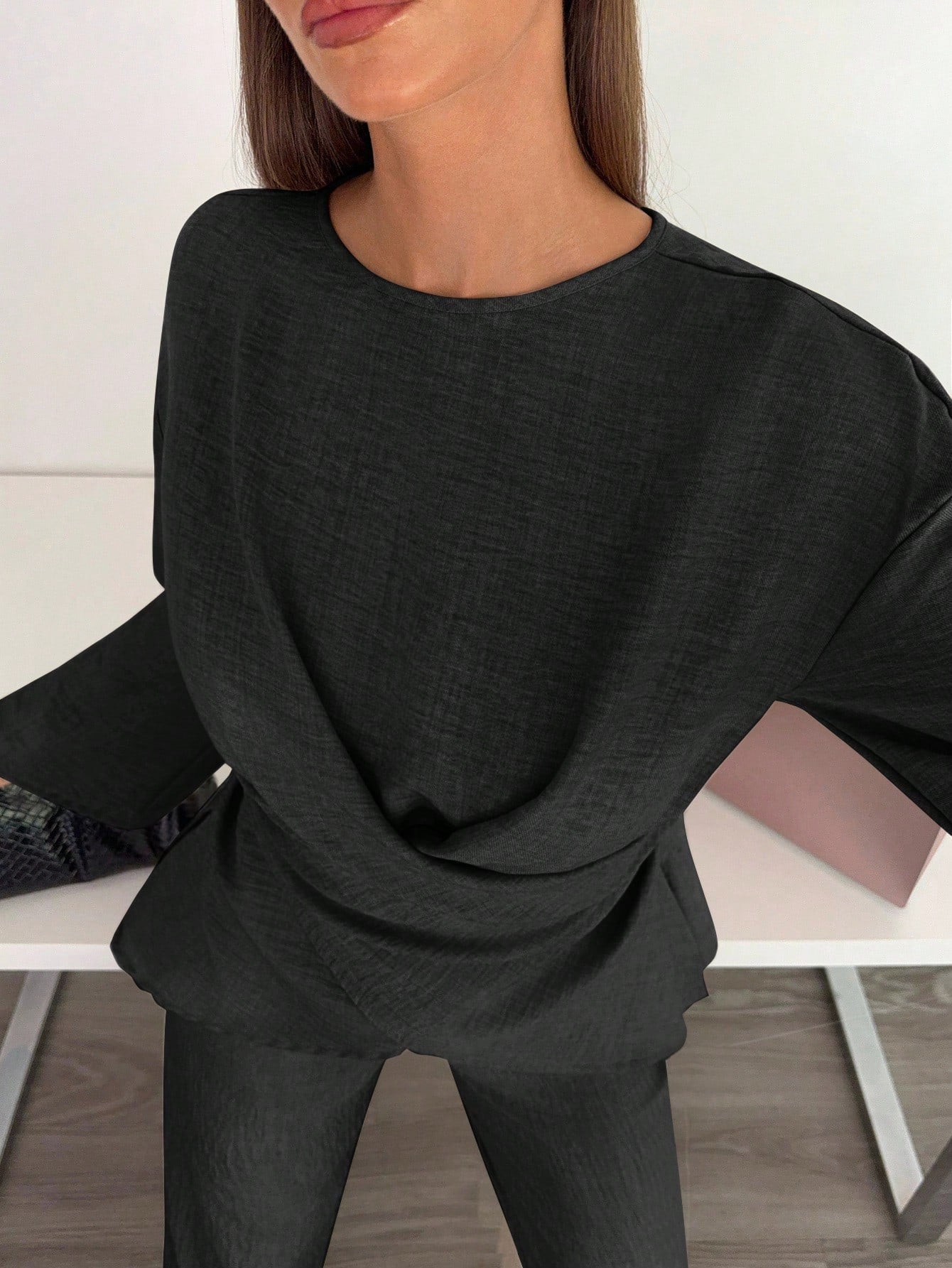 Solid Color Cross Wrap Shirt