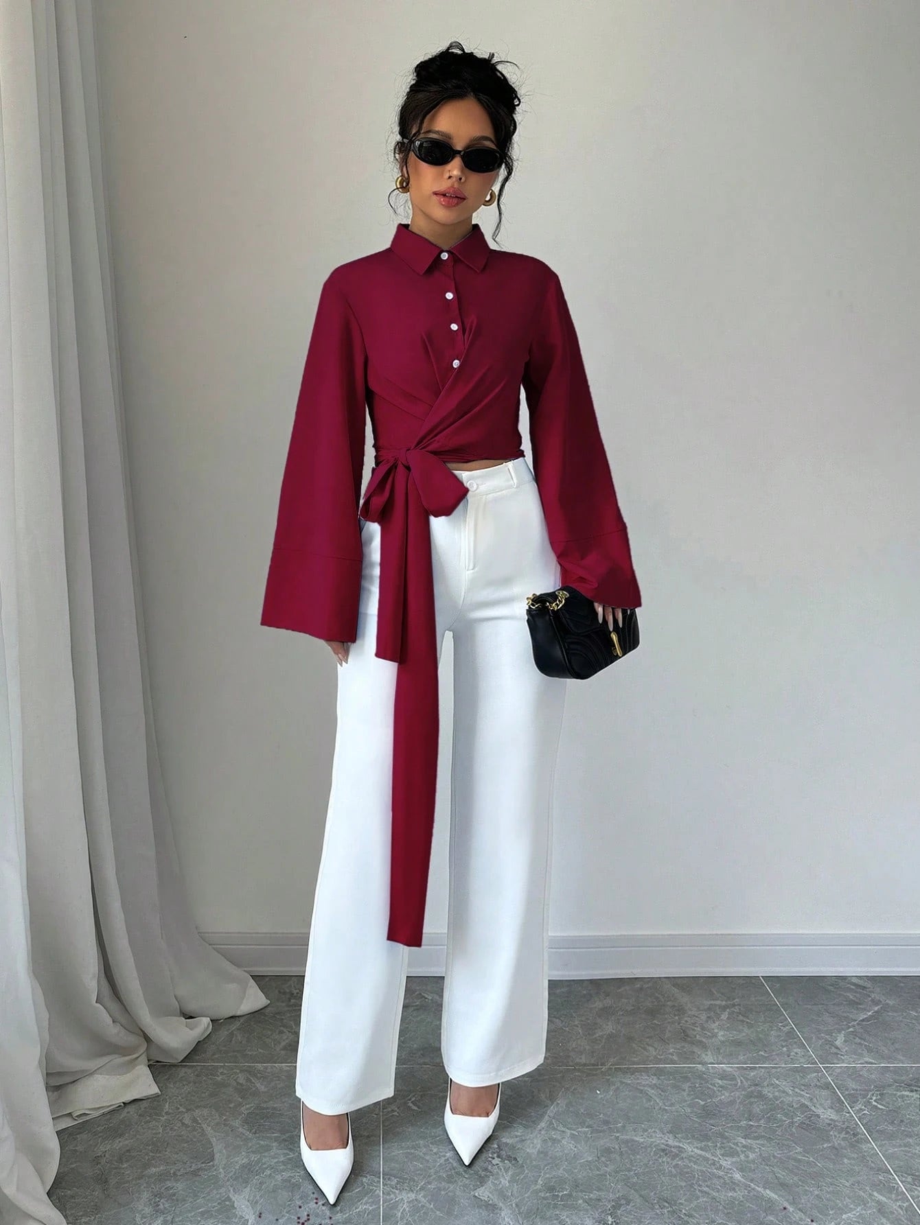 Minimalist Plain Long Sleeve Shirt