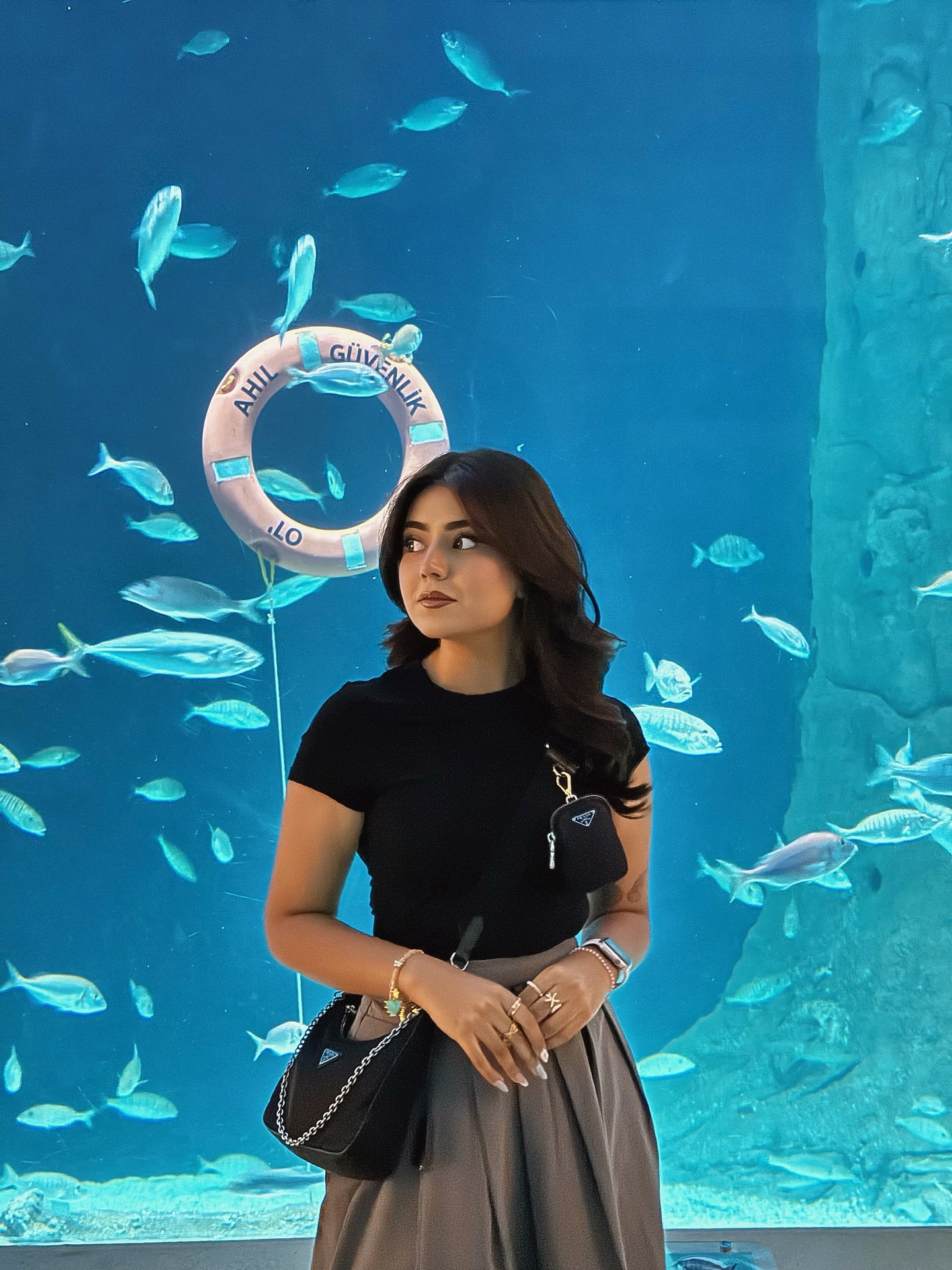 Areeka Haq High-Waist Pleated Khaki Maxi Skirt