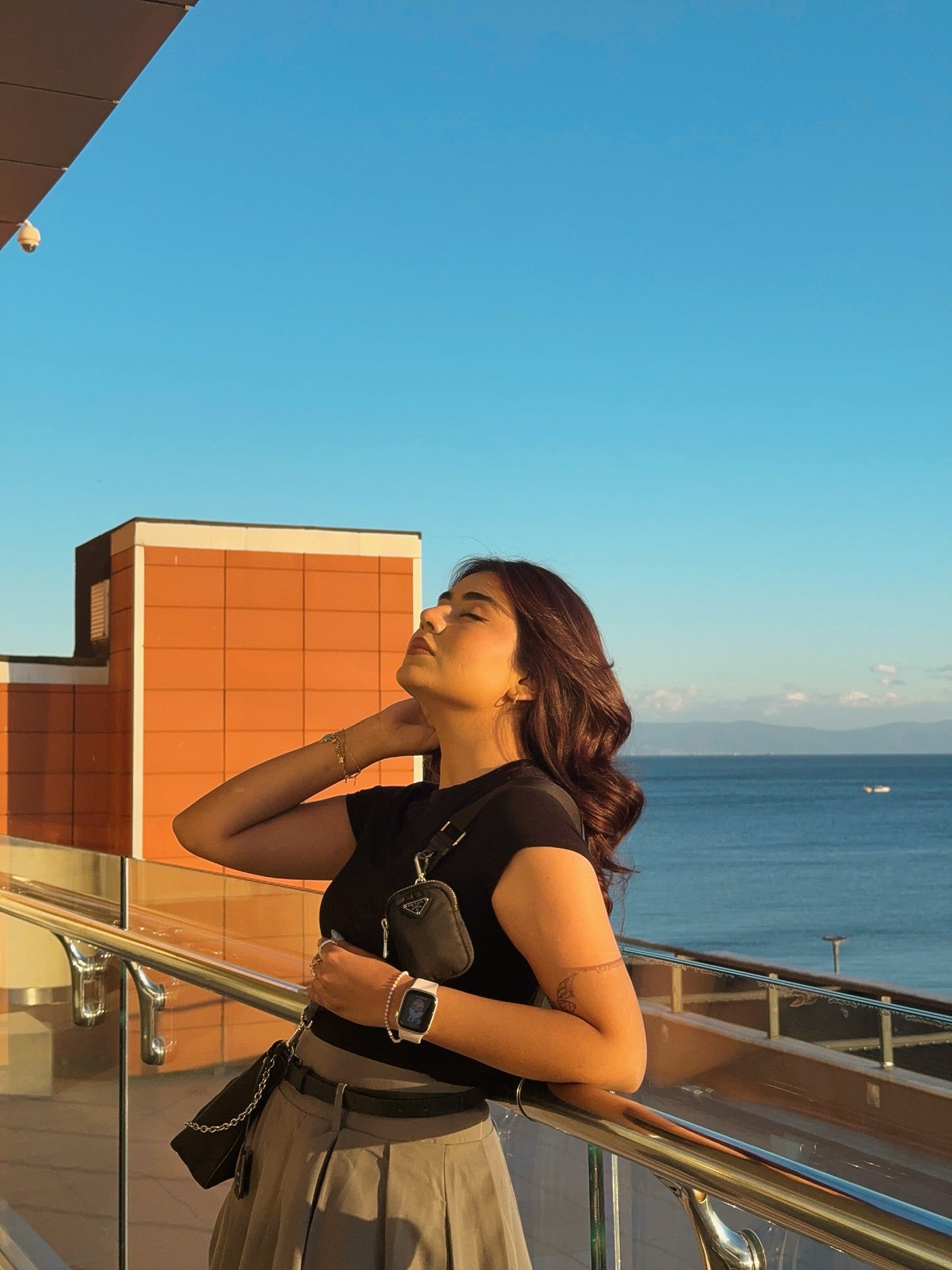 Areeka Haq High-Waist Pleated Khaki Maxi Skirt