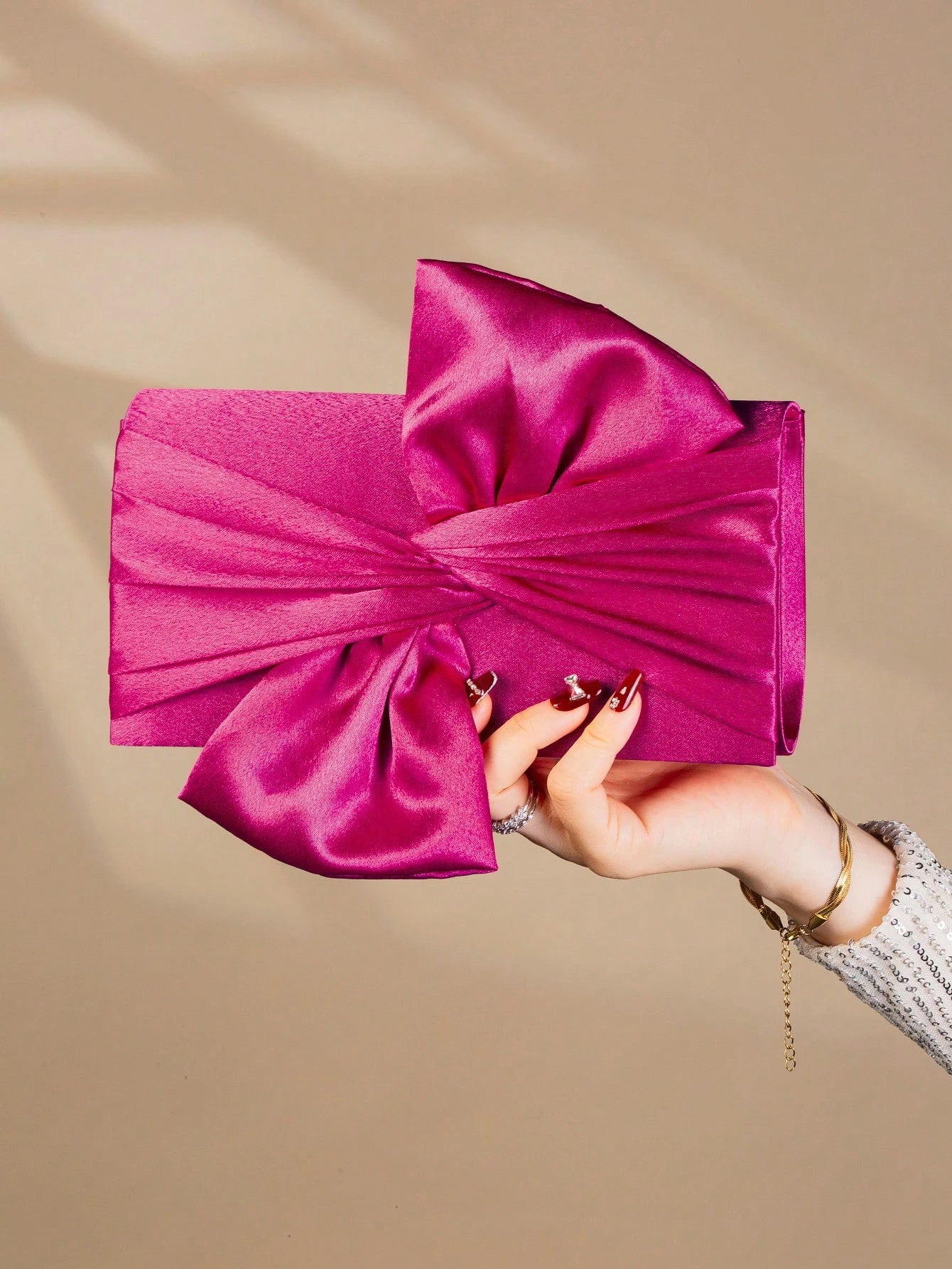 Butterfly Satin Evening Clutch Bag
