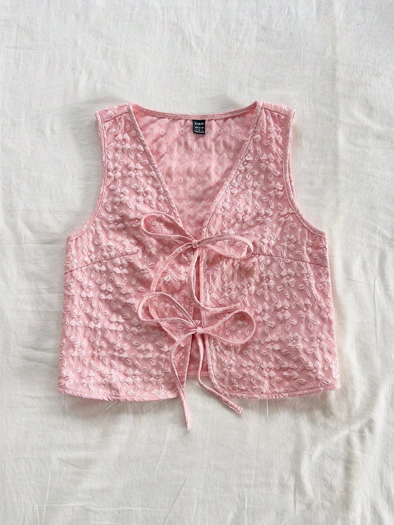 V-Neck Tie-Bow Casual Top