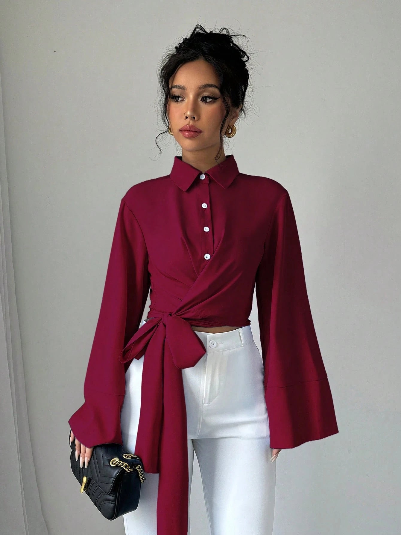 Minimalist Plain Long Sleeve Shirt