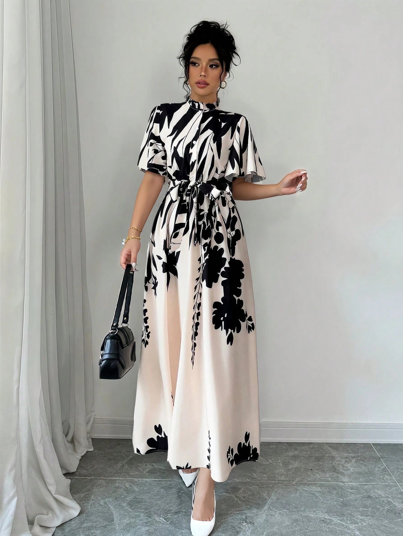 Animal Print Tie-Waist Dress