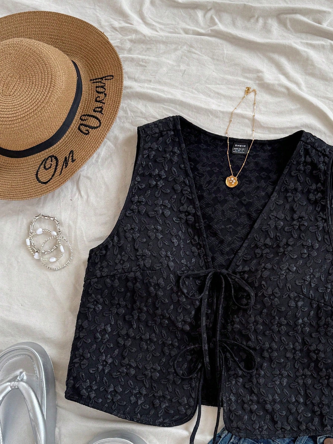 V-Neck Tie-Bow Casual Top