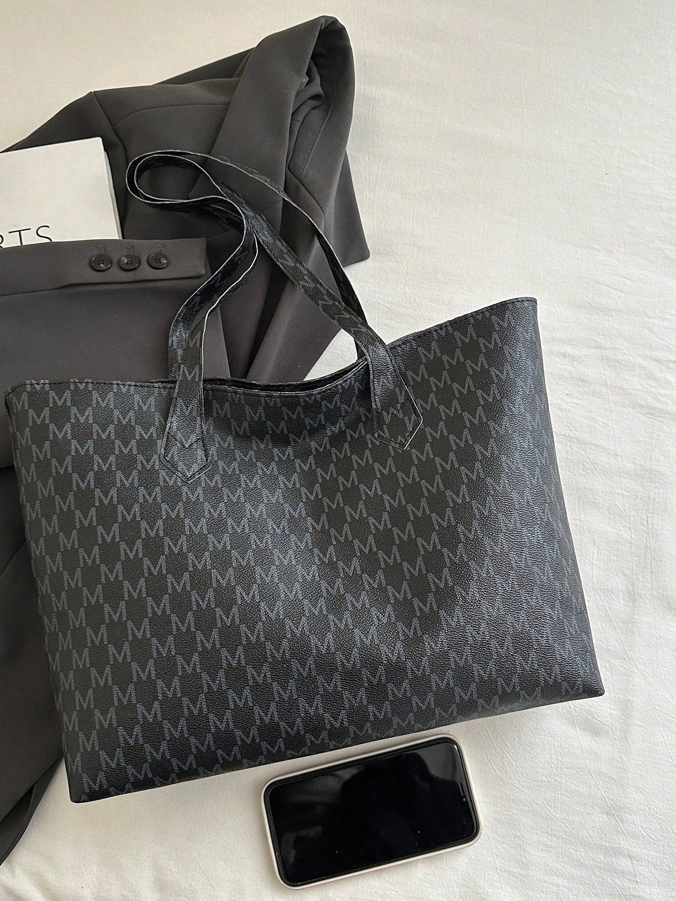 Black Monogram Classic Tote Bag