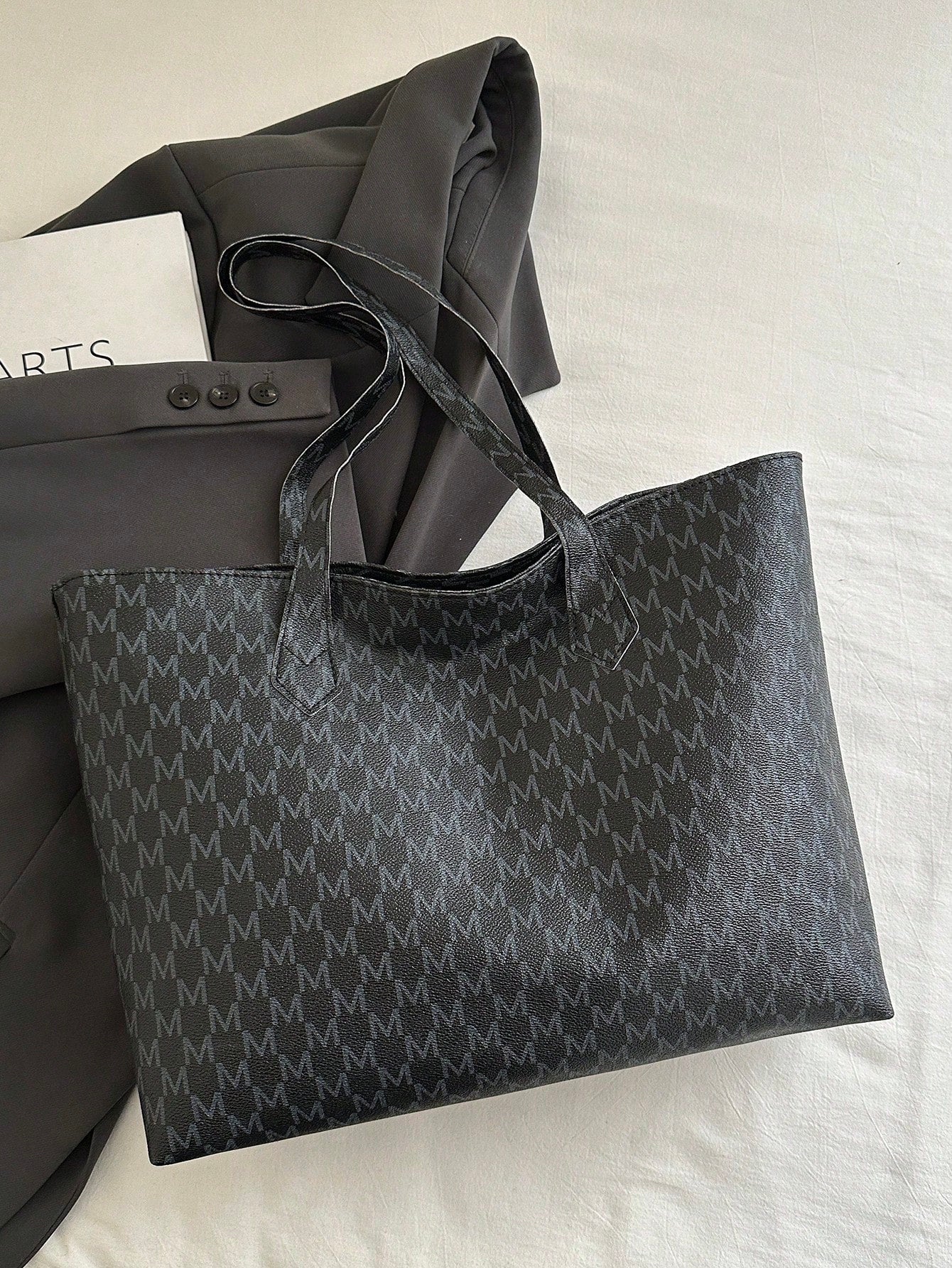 Black Monogram Classic Tote Bag