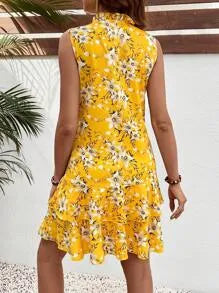 Maternity Floral Front-Tie Dress