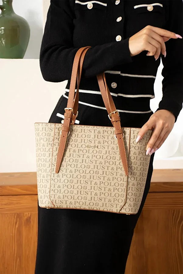 Large Patterned Just Polo Handbag