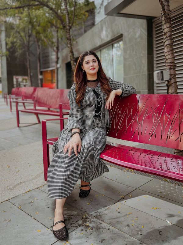 Puff Sleeve Top & Skirt Two Pc Set Ft. Kanwal Aftab