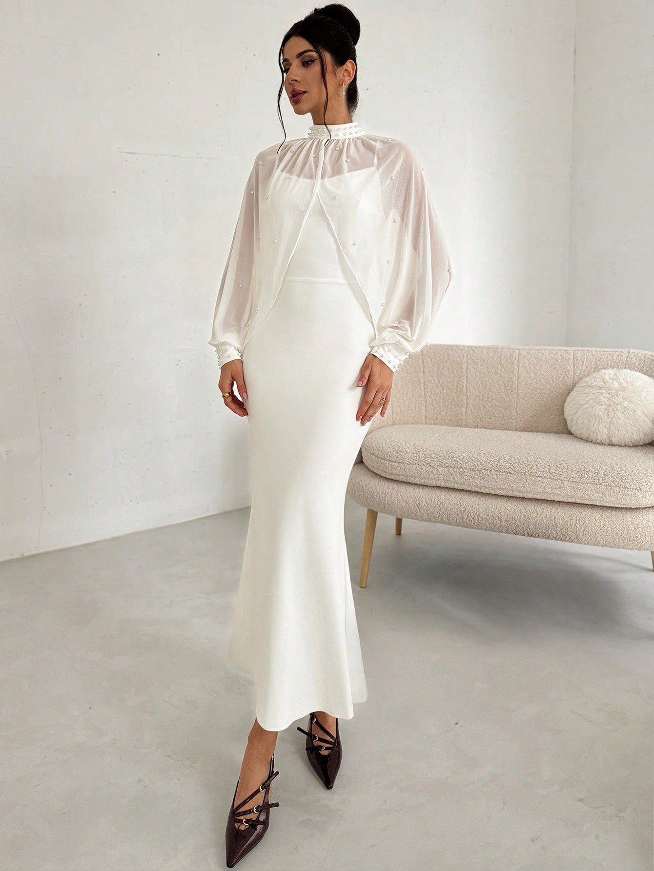 Pearl Mesh Fishtail Dress Set