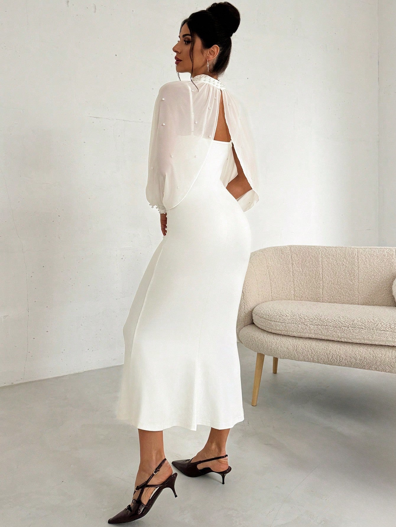 Pearl Mesh Fishtail Dress Set