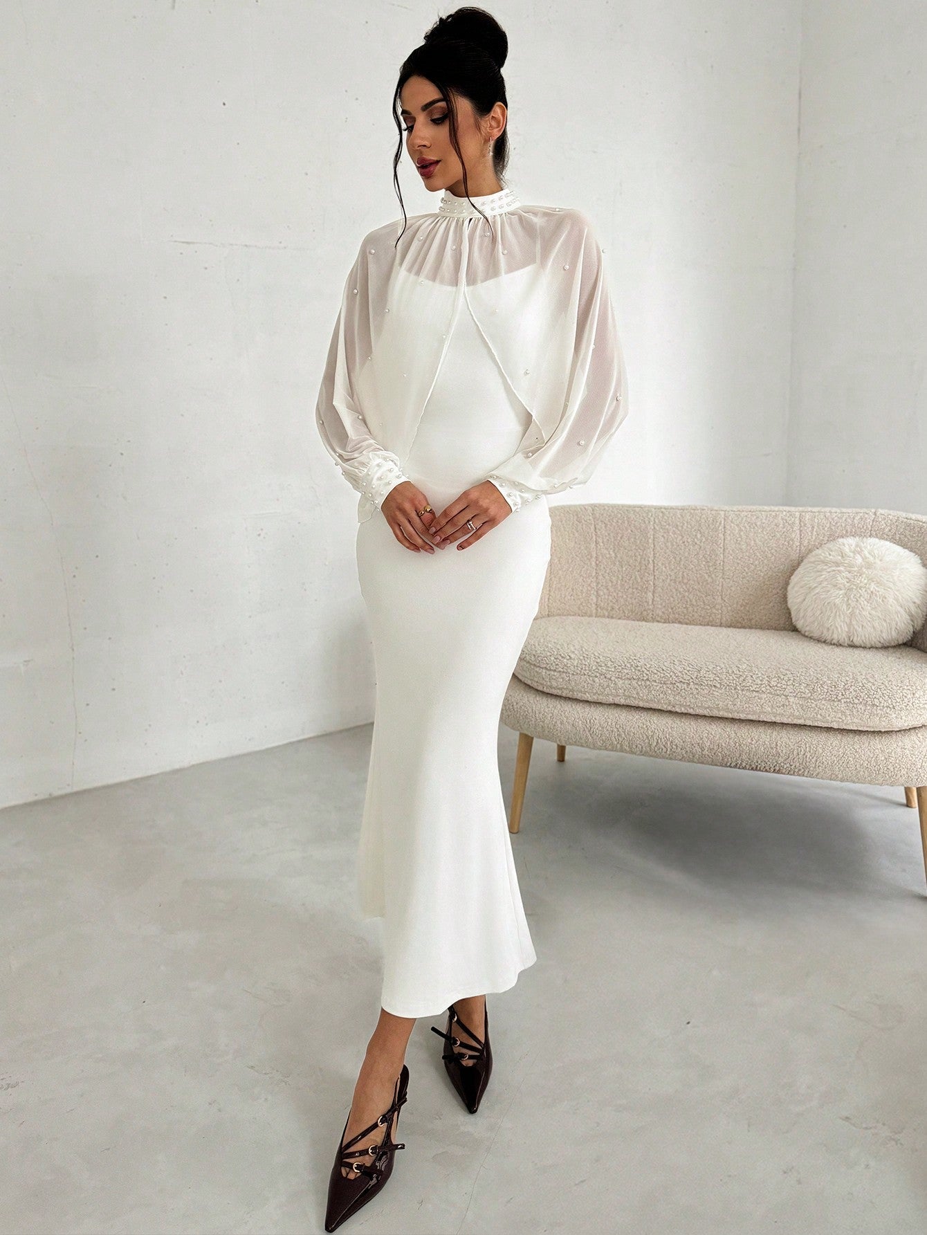 Pearl Mesh Fishtail Dress Set